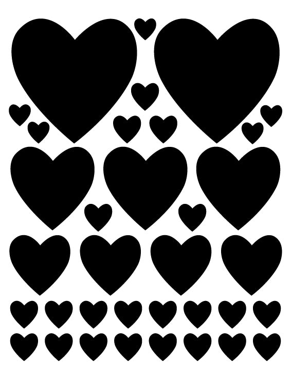 BLACK HEART WALL DECALS