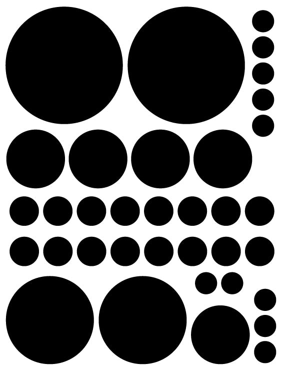 Black Polka Dot Wall Decal, Polka Dot Sticker