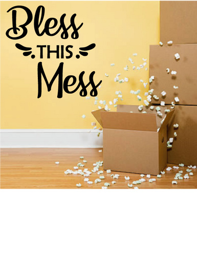BLESS THIS MESS RELIGIOUS WALL DECAL