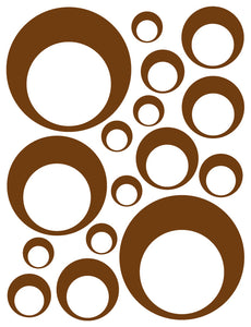 BROWN BUBBLE WALL DECALS