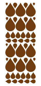 BROWN RAINDROP WALL STICKERS