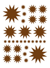 Load image into Gallery viewer, BROWN STARBURST WALL DECALS
