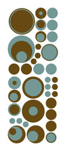 Load image into Gallery viewer, Brown aqua polka dot wall decals from whimsidecals.com
