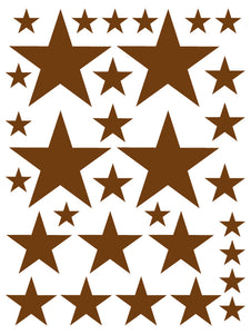 BROWN STAR WALL DECALS
