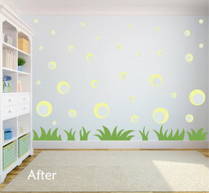 PALE YELLOW BUBBLE WALL DECALS