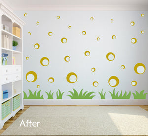 GOLD BUBBLE WALL STICKERS