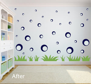 NAVY BLUE BUBBLE WALL STICKERS