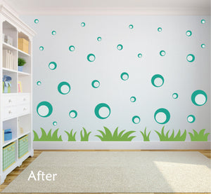 TURQUOISE BUBBLE WALL DECALS