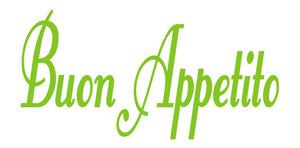 BUON APPETITO ITALIAN WORD WALL DECAL IN LIME GREEN
