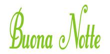 Load image into Gallery viewer, BUONA NOTTE ITALIAN WORD WALL DECAL IN LIME GREEN
