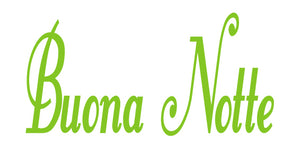 BUONA NOTTE ITALIAN WORD WALL DECAL IN LIME GREEN