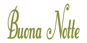 BUONA NOTTE ITALIAN WORD WALL DECAL IN OLIVE GREEN