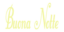 Load image into Gallery viewer, BUONA NOTTE ITALIAN WORD WALL DECAL IN PALE YELLOW
