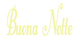 BUONA NOTTE ITALIAN WORD WALL DECAL IN PALE YELLOW