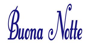 BUONA NOTTE ITALIAN WORD WALL DECAL IN ROYAL BLUE