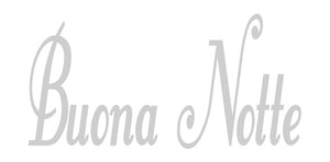 BUONA NOTTE ITALIAN WORD WALL DECAL IN SILVER