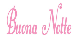 BUONA NOTTE ITALIAN WORD WALL DECAL IN SOFT PINK