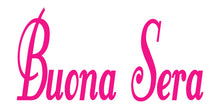 Load image into Gallery viewer, BUONA SERA ITALIAN WORD WALL DECAL IN HOT PINK

