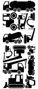 CONSTRUCTION WALL DECALS BLACK