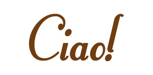 CIAO ITALIAN WORD WALL DECAL IN BROWN