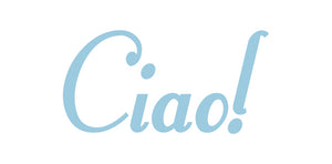 CIAO ITALIAN WORD WALL DECAL IN POWDER BLUE