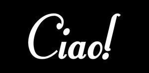 CIAO ITALIAN WORD WALL DECAL IN WHITE