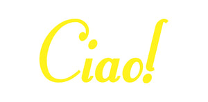CIAO ITALIAN WORD WALL DECAL IN YELLOW
