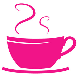 COFFEE CUP WALL DECAL HOT PINK