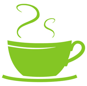 COFFEE CUP WALL DECAL LIME GREEN