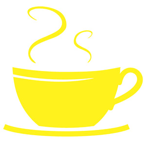 COFFEE CUP WALL DECAL YELLOW