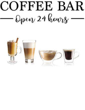 Load image into Gallery viewer, COFFEE BAR OPEN 24 HOURS WALL STICKERS

