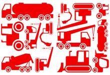 Load image into Gallery viewer, CONSTRUCTION WALL DECALS RED
