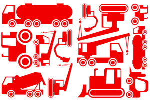 CONSTRUCTION WALL DECALS RED