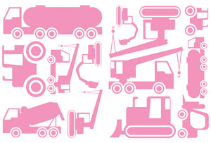 CONSTRUCTION WALL DECALS SOFT PINK