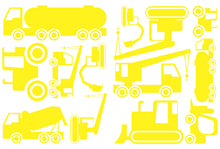 Load image into Gallery viewer, CONSTRUCTION WALL DECALS YELLOW
