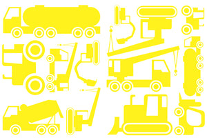 CONSTRUCTION WALL DECALS YELLOW