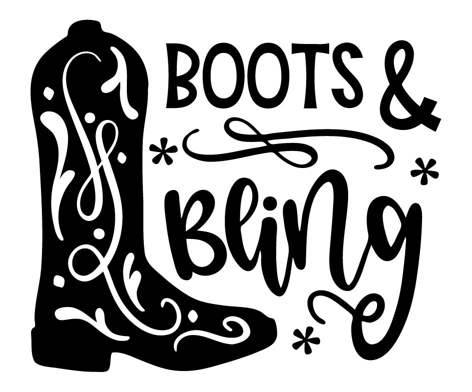 Boots and bling wall sticker from whimsidecals.com