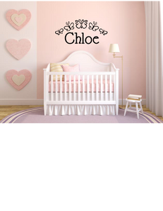 BUTTERFLY CUSTOM NAME WALL DECAL