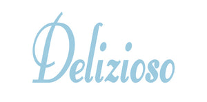 DELIZIOSO ITALIAN WORD WALL DECAL IN POWDER BLUE