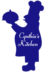 CHEF WALL DECAL ROYAL BLUE