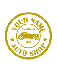 Load image into Gallery viewer, CUSTOM AUTO SHOP WALL DECAL IN CARAMEL TAN
