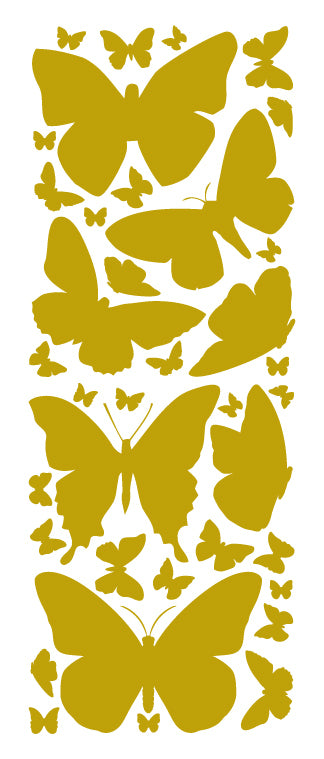 SATIN GOLD BUTTERFLY WALL DECALS