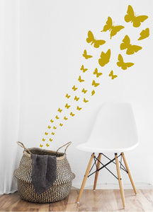 SATIN GOLD BUTTERFLY WALL