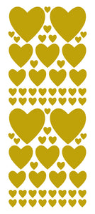 GOLD HEART WALL STICKERS