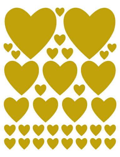 GOLD HEART WALL DECALS