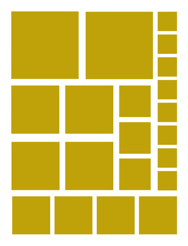 Gold square decal