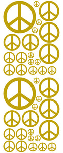 GOLD PEACE SIGN DECAL