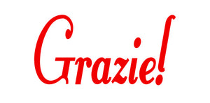 GRAZIE ITALIAN WORD WALL DECAL IN RED
