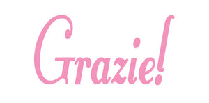 GRAZIE ITALIAN WORD WALL DECAL IN SOFT PINK