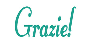 GRAZIE ITALIAN WORD WALL DECAL IN TURQUOISE